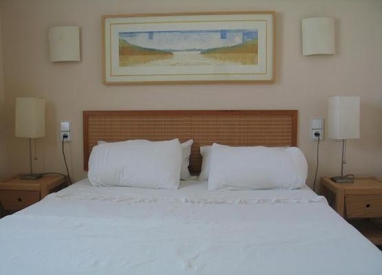 Schlafzimmer mit Meerblick Doppelbett